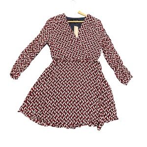 Banana Republic Red and Blue Geometric Pattern Blouse